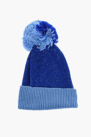 Beanie In Misto Lana Con Pon Pom