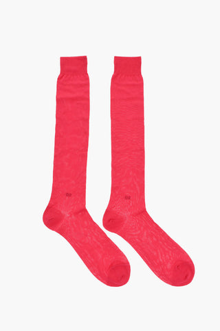 Calzini Lunghi in Nylon e Cotone con Monogram Tono su Tono