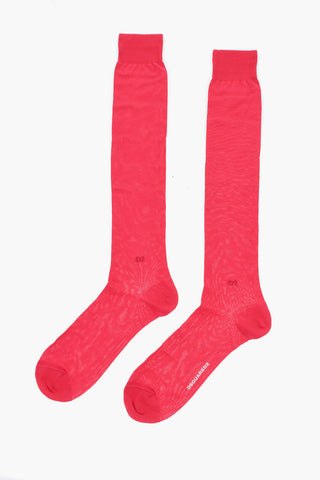 Calzini Lunghi in Nylon e Cotone con Monogram Tono su Tono