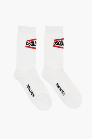 Ribbed Long Socks with Contrasting Detail