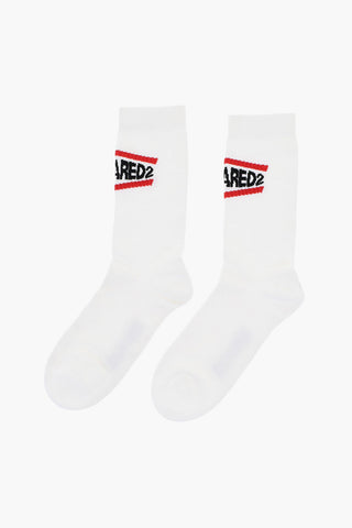 Ribbed Long Socks with Contrasting Detail