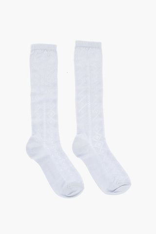 Wool-Blend Perforated Long Socks
