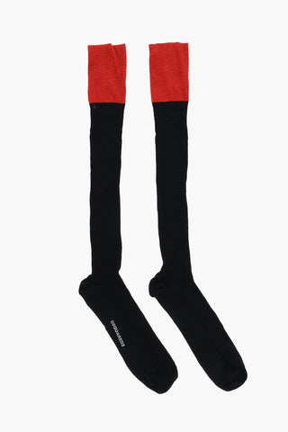 Lange Zweifarbige Socken Mit Lurex-Detail