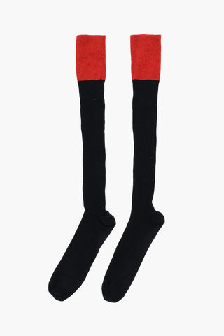 Lange Zweifarbige Socken Mit Lurex-Detail