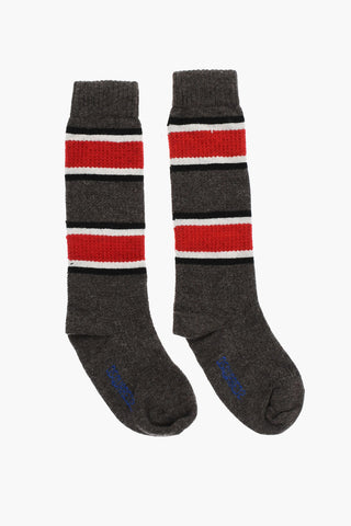 Color Block Wool Blend Long Socks
