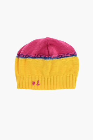 Zweifarbige Beanie mit gesticktem Monogramm
