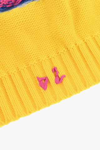 Zweifarbige Beanie mit gesticktem Monogramm