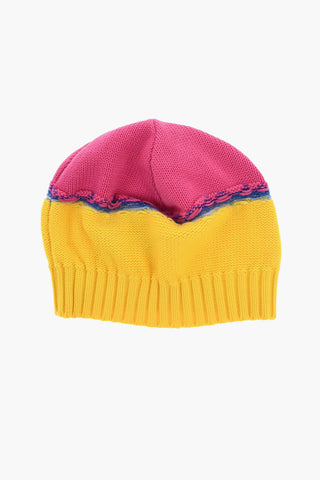 Zweifarbige Beanie mit gesticktem Monogramm