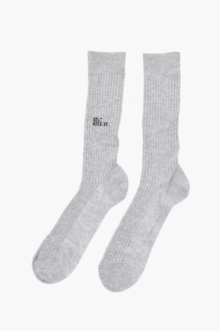 Cotton Ribbed Long Socks
