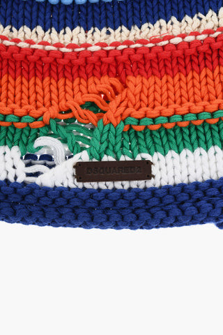 Multicolor Linen-and-Cotton Beanie