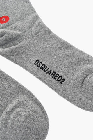 Cotton Blend Long Socks with Embroidery