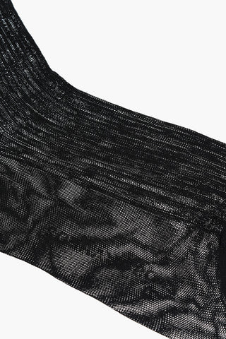 Cotton and Stretch Nylon Long Ribbed Socks