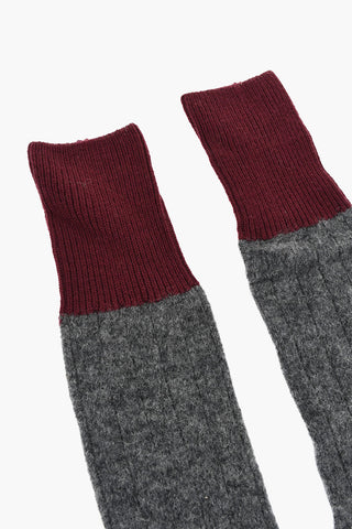 Solid Color Wool Blend Long Socks
