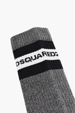 Two-Tone Long Socks with Embroidery Logo