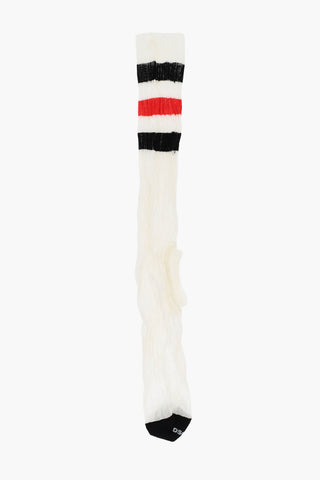 Lange Dreifarbige Rippensocken