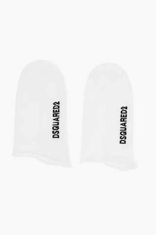 Baumwoll- und Stretch-Nylon-Socken mit kontrastierendem Logo