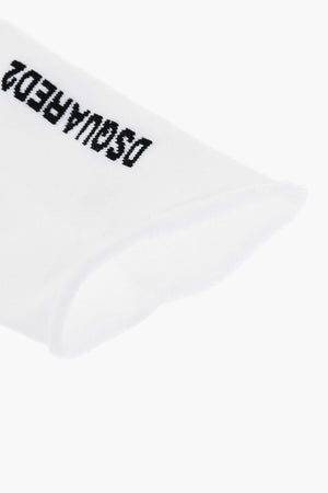 Cotton and Stretch Nylon Socks with Contrast Logo