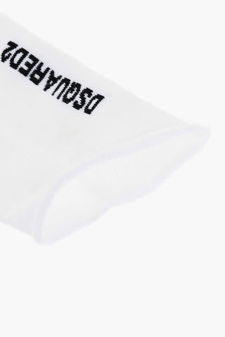 Baumwoll- und Stretch-Nylon-Socken mit kontrastierendem Logo