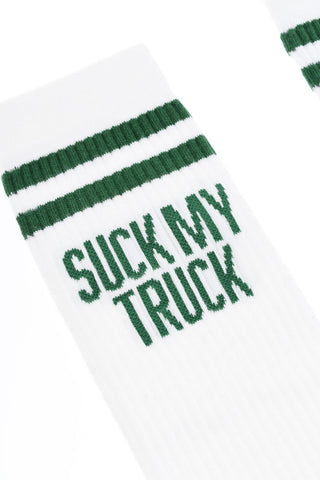 ribbed Long Socks with Contrasting Embroidery
