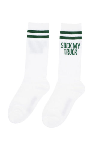 ribbed Long Socks with Contrasting Embroidery