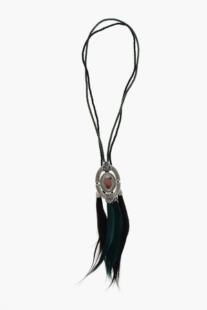Maxi Necklace with Stone and Tassels
