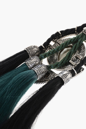 Maxi Necklace with Stone and Tassels