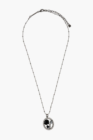 Metal Necklace with Pink Pendant