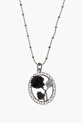 Metal Necklace with Pink Pendant