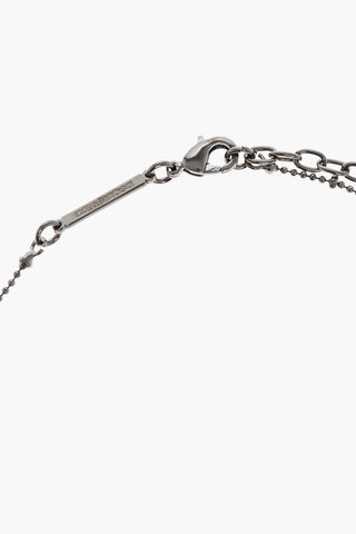 Metal Necklace with Pink Pendant
