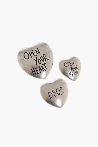 Heart Shaped Open Your Heart Metal Brooches
