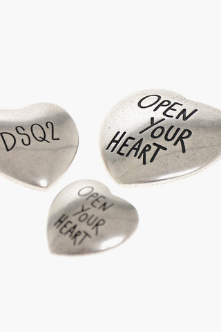 Heart Shaped Open Your Heart Metal Brooches