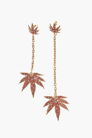 Maxi Orecchini a Catena con Pendenti in Strass