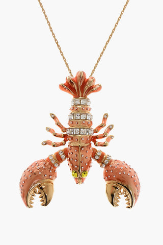 Gold-Effect Necklace with Lobster Pendant