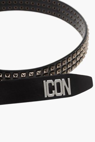 Cintura ICON in Pelle Borchiata 30mm