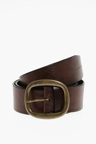 Leather Belt with Brass Buckle 40mm