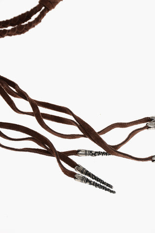 Suede Corset Belt with Jeweled Details 100mm