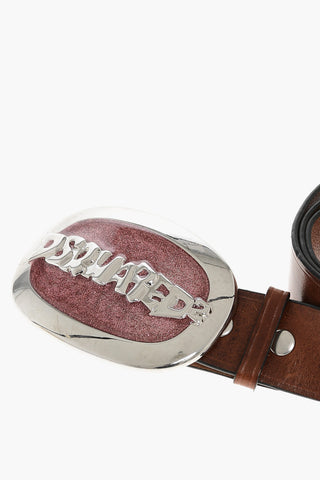 가죽 벨트 빅 글리터 버클 40mm