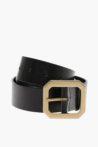 Leather Belt with Brass Buckle 40mm