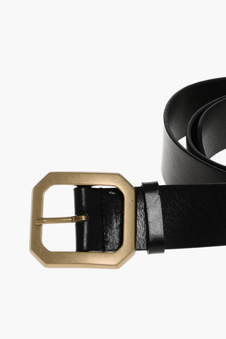 Leather Belt with Brass Buckle 40mm