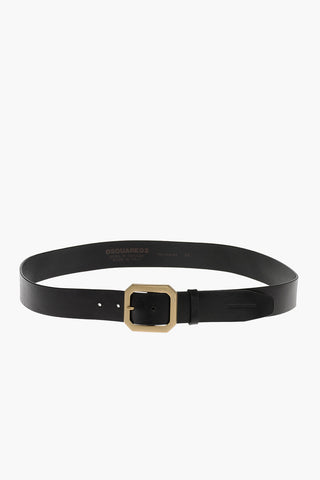 Leather Belt with Brass Buckle 40mm