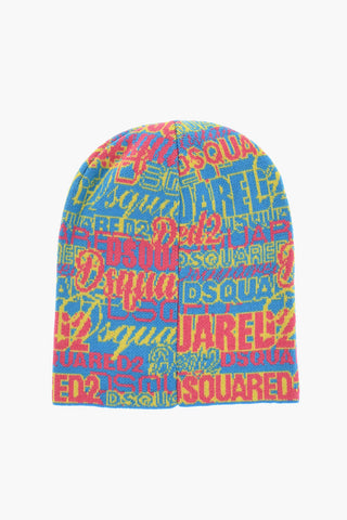 Wollbeanie mit All-over-Logo