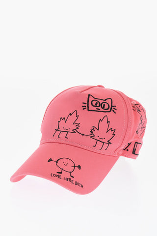 Gabardine Cotton Cap With Embroidery