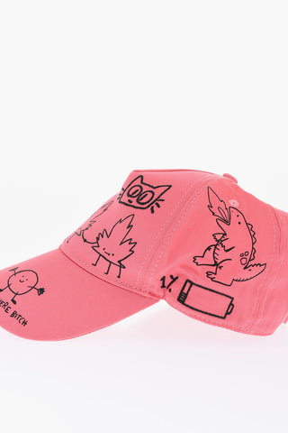 Gabardine Cotton Cap With Embroidery