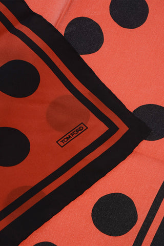 Pochette in Seta con Motivo a Pois