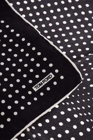 Pochette in Seta con Motivo a Pois