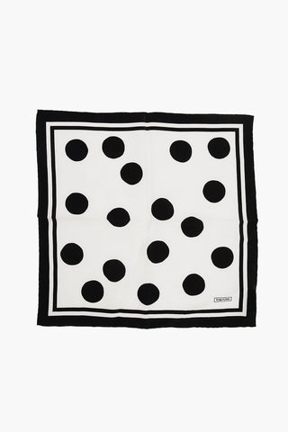 Pochette in Seta con Motivo a Pois