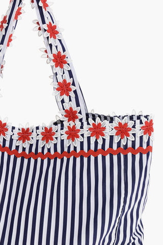 Borsa Tote BIGBAG in Canvas a Righe Awning