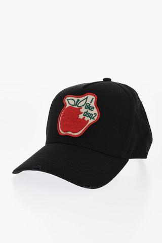 Vintage Effect Cotton Cap with Patch