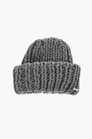 Beanie Intrecciato in Nylon e Lana 