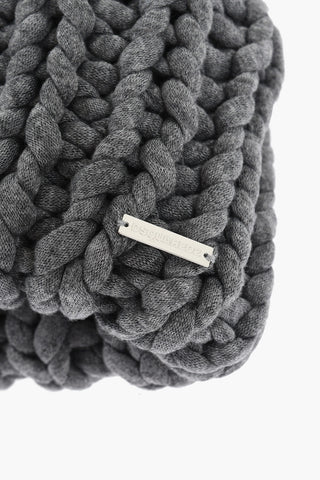Beanie Intrecciato in Nylon e Lana 